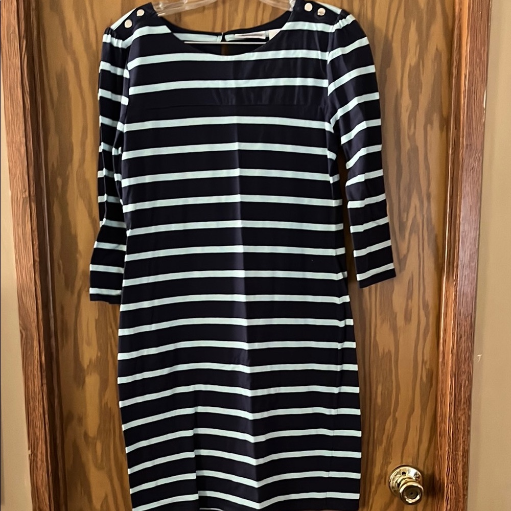 Striped Navy and White Dress